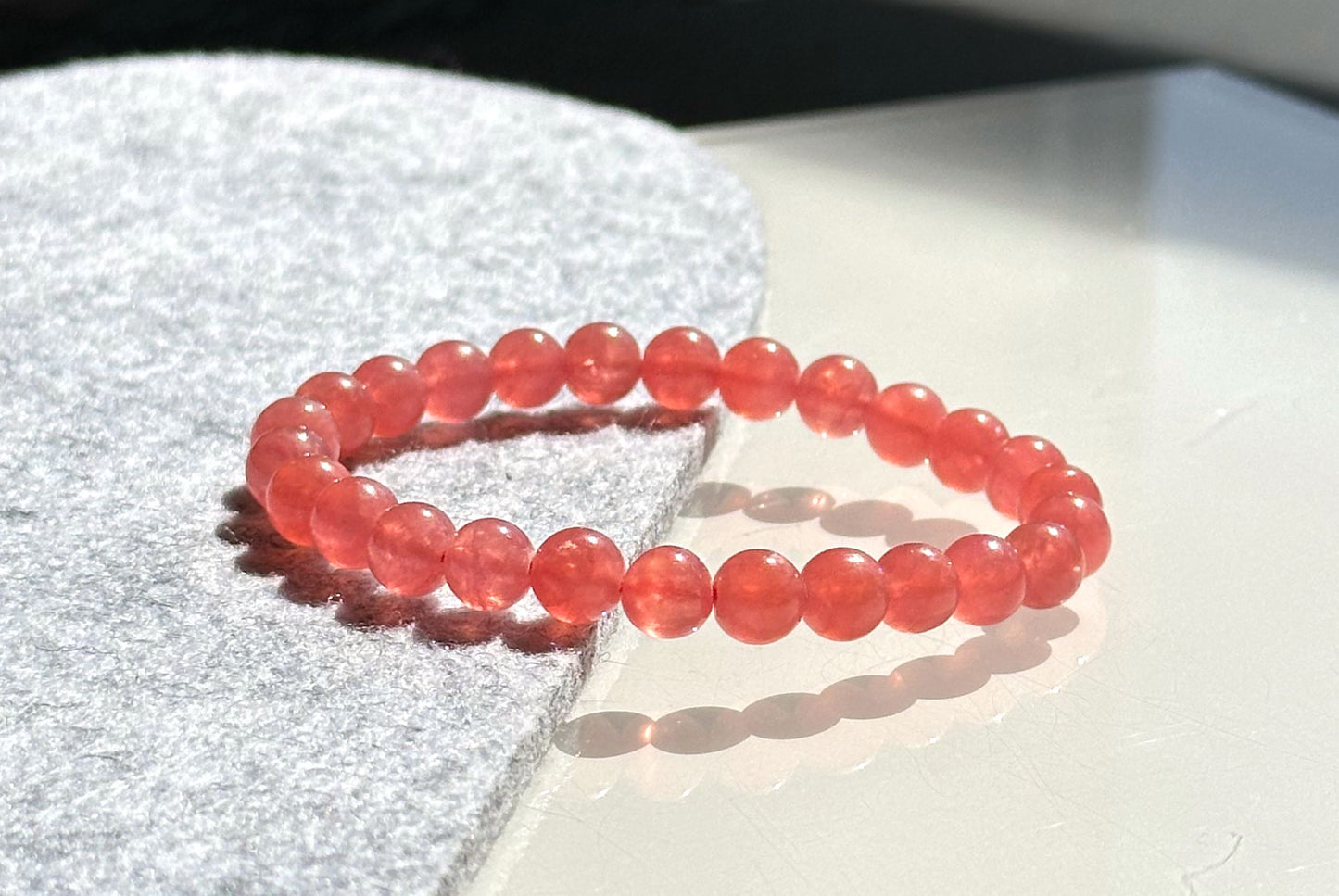 7mm+, Certified High Grade Untreated Icy Natural Argentina Rhodochrosite Bracelet, Rhodochrosite bracelet, 天然阿根廷红纹石手串