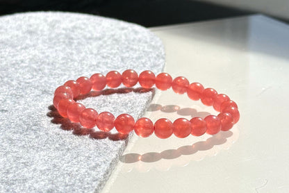 7mm+, Certified High Grade Untreated Icy Natural Argentina Rhodochrosite Bracelet, Rhodochrosite bracelet, 天然阿根廷红纹石手串