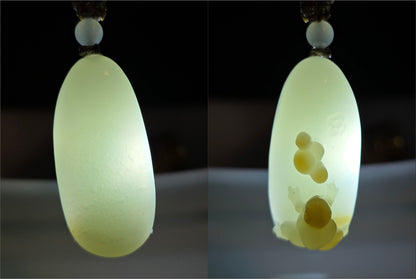 Certified Natural Warm White Nephrite Jade Hand-Carved Frog Pendant, 天然且末暖白带糖手工雕刻呱呱来财吊坠