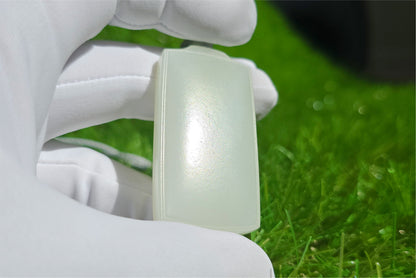 Certified Natural White Nephrite Jade Wushi pai Peace Amulet Pendant, 天然正装35俄巴沙和田白玉无事牌吊坠