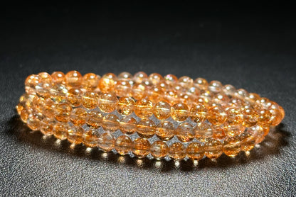 5.5mm+, Certified Collection Grade Natural Orange Golden Sunstone multi Wraps bracelet, Top Grade Sunstone bracelet, 天然收藏级白水体+爆闪大闪片金太阳石多圈