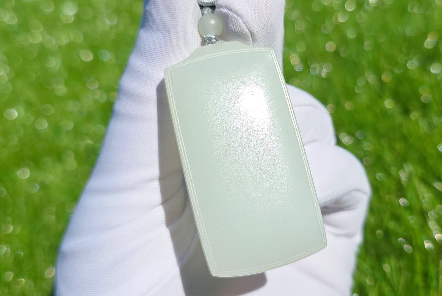 Certified Natural White Nephrite Jade Wushi pai Peace Amulet Pendant, 天然正装35俄巴沙和田白玉无事牌吊坠