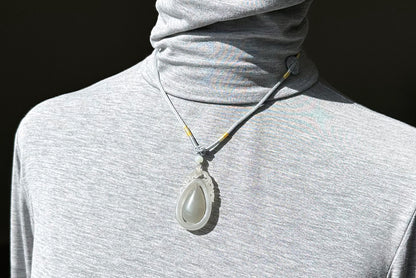 Certified Natural Smoky Gray Nephrite Jade Teardrop Pendant, 天然烟灰老矿和田玉精装水滴吊坠