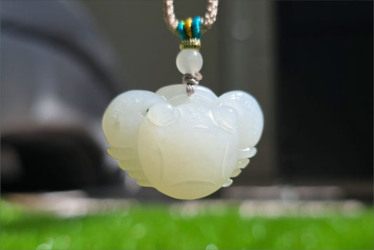 Certified Natural Old Mine Qinghai Mutton-Fat White Nephrite Jade Hand Crab Pendant, 天然和田羊脂白玉手工雕刻螃蟹吊坠