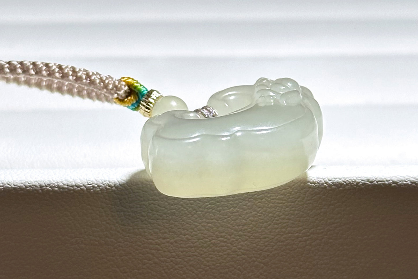 Certified Natural Qingshui Nephrite Jade Carved Lotus Peace Lock Pendant, Jade Lock Pendant, 天然和田玉冰晴水平安锁吊坠