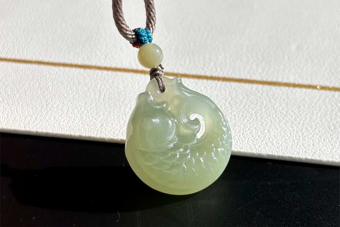 Certified Natural Qingshui Nephrite Jade Carved Koi Fish Pendant, 天然晴水和田玉雕刻锦鲤吊坠
