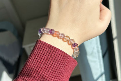 8mm+, Certified Natural Super Seven Bracelet, Super 7 Quartz Bracelet, 天然超七水晶手串