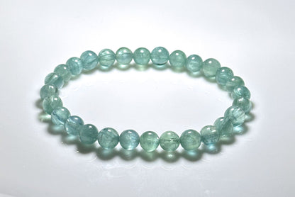 6.5mm, Certified Undyed Icy Transparent Greenish Blue Kyanite Bracelet, Kyanite Bracelet, 稀有透体无烤无染绿蓝晶石