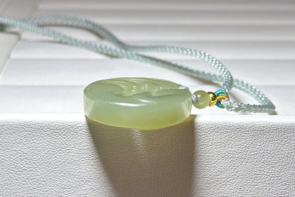 Certified Natural Green Qingshui nephrite jade Carved Kitten Nephrite Jade Carved Kitten Pendant, Nephrite Jade Cat Pendant, 天然绿晴水和田玉雕刻小猫咪吊坠