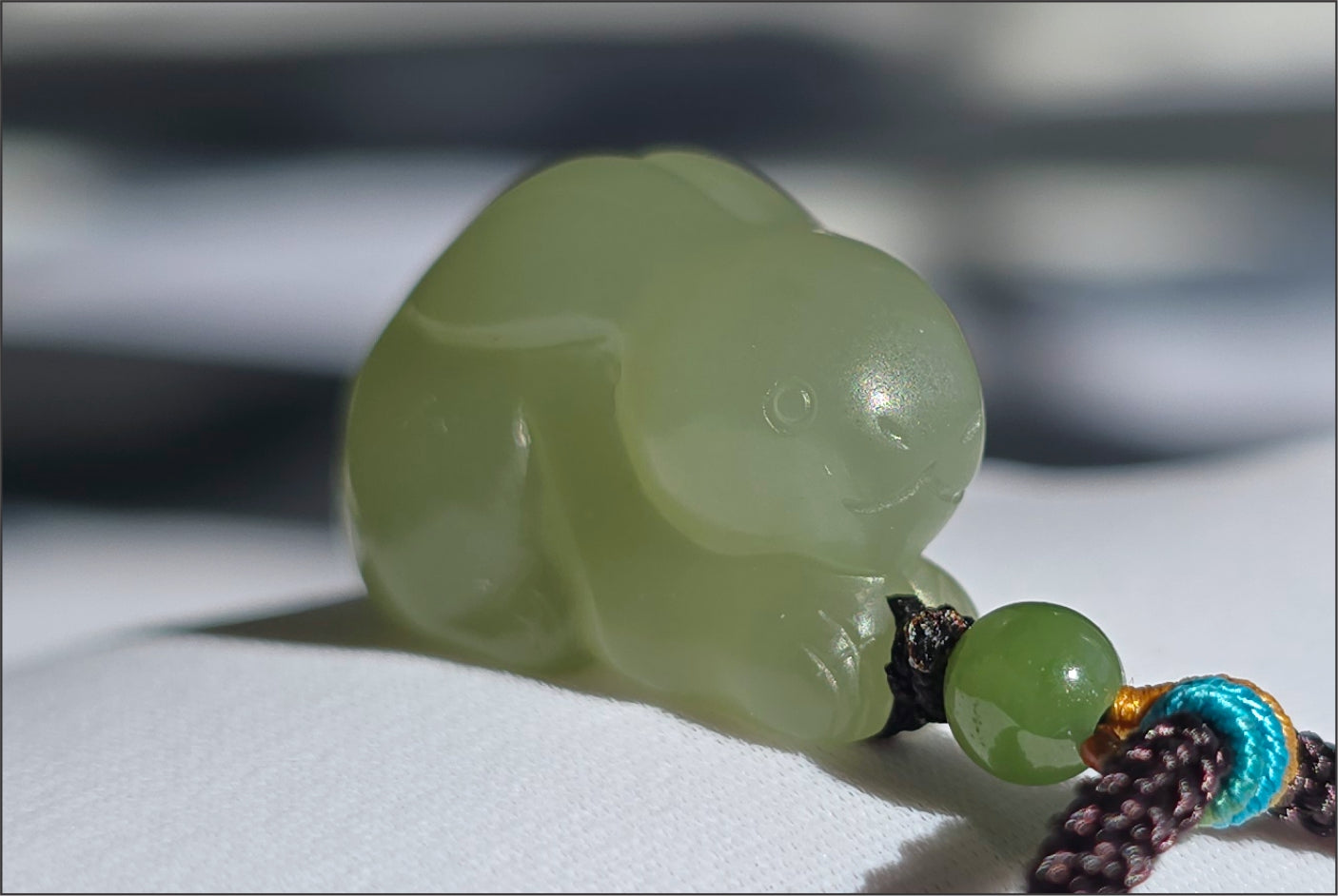 Certified Natural Lake-Green Nephrite Jade Carved Little Rabbit Pendant | Handcrafted Jade | High-Quality Icy Jade Charm,天然冰湖水绿软玉小兔子吊坠