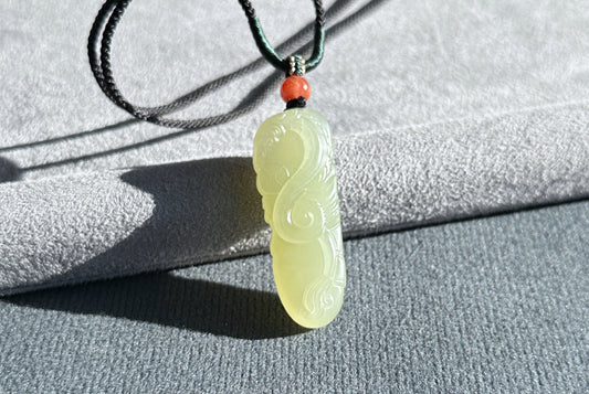 Certified Natural Icy Qingshui Nephrite Jade Carved Cai shen Pendant, Jade God of Wealth Pendant, 天然晴水和田玉财神吊坠