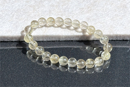 8mm+, Certified Natural Silver Rutilated Quartz Bracelet, Devil Sliver Rutilated Quartz Bracelet, 天然小众维纳斯魔鬼银发晶手串