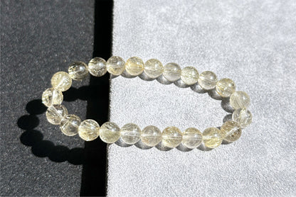 8mm+, Certified Natural Silver Rutilated Quartz Bracelet, Devil Sliver Rutilated Quartz Bracelet, 天然小众维纳斯魔鬼银发晶手串