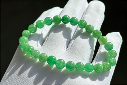7mm+, Certified Natural Tsavorite Beads Bracelet, Rare Find Top Grade Natural Genuine Tsavorite Garnet Bracelet, 天然正色沙弗莱手串