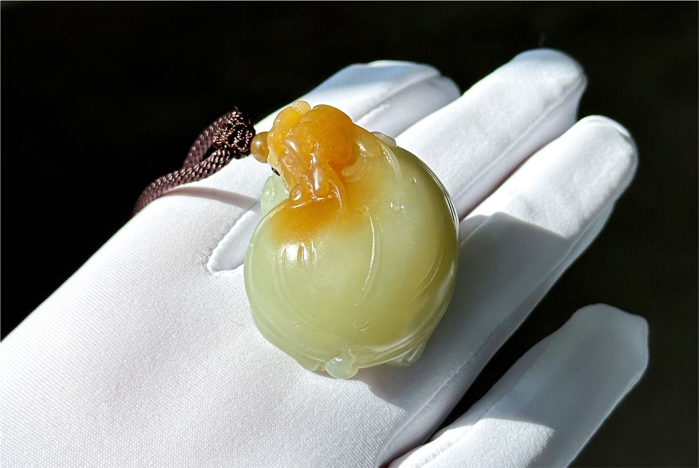 Certified Natural Sugar-White Nephrite Jade Hand Carved Dragon Turtle Pendant, 天然糖白玉手工雕刻龙龟吊坠