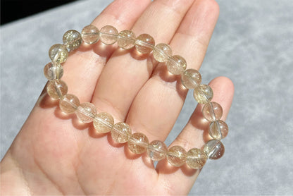 8mm+, Certified Natural Silver Rutilated Quartz Bracelet, Devil Sliver Rutilated Quartz Bracelet, 天然小众维纳斯魔鬼银发晶手串