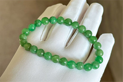 7mm+, Certified Natural Tsavorite Beads Bracelet, Rare Find Top Grade Natural Genuine Tsavorite Garnet Bracelet, 天然正色沙弗莱手串