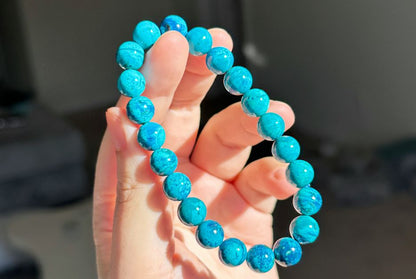 9mm+, Certified Natural Shattackite Bracelet, Blue Rare Untreated Shattackite Bracelet, 天然凤凰石手串