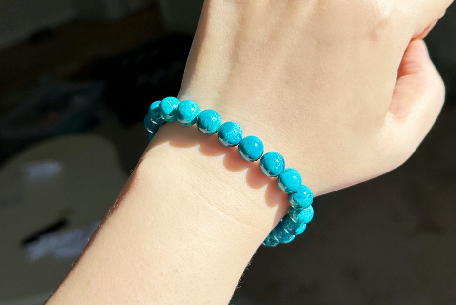9mm+, Certified Natural Shattackite Bracelet, Blue Rare Untreated Shattackite Bracelet, 天然凤凰石手串