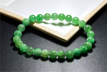 7mm+, Certified Natural Tsavorite Beads Bracelet, Rare Find Top Grade Natural Genuine Tsavorite Garnet Bracelet, 天然正色沙弗莱手串
