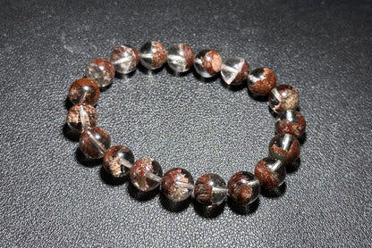 10.5mm,+ Certified High Grade Natural Red Phantom Quartz Bracelet, Treasure Bowl Red Phantom Quartz Bracelet, 天然聚宝盆红幽灵水晶手串