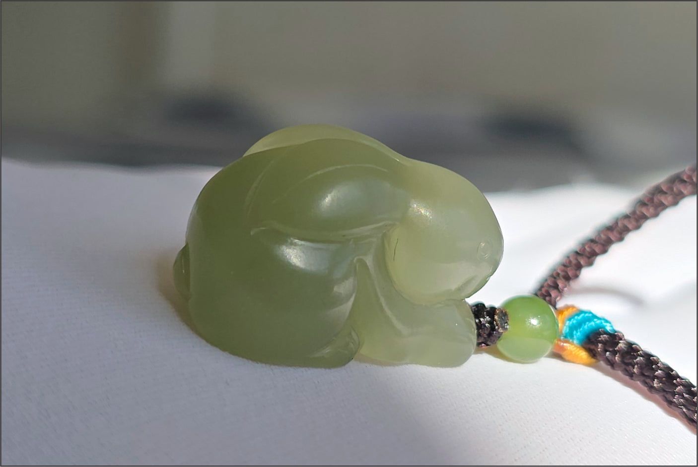 Certified Natural Lake-Green Nephrite Jade Carved Little Rabbit Pendant | Handcrafted Jade | High-Quality Icy Jade Charm,天然冰湖水绿软玉小兔子吊坠