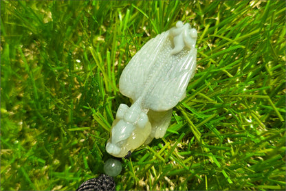 Certified Natural Ruoqiang Blue and Yellow Nephrite Jade Hand Carved Flying Pixiu Pendant, 天然若羌蓝皮黄口手工雕刻飞天貔貅吊坠