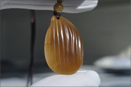 Certified Natural Sugar-White Jade Lotus Pendant | Hand-Carved Jade Jewelry | 天然糖白玉手工雕刻莲花吊坠