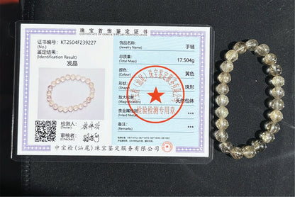 8mm+, Certified Natural Silver Rutilated Quartz Bracelet, Devil Sliver Rutilated Quartz Bracelet, 天然小众维纳斯魔鬼银发晶手串
