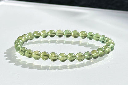 6mm, Certified Natural High-Quality Green Apatite Beads Bracelet, 天然玻璃体绿磷灰手串