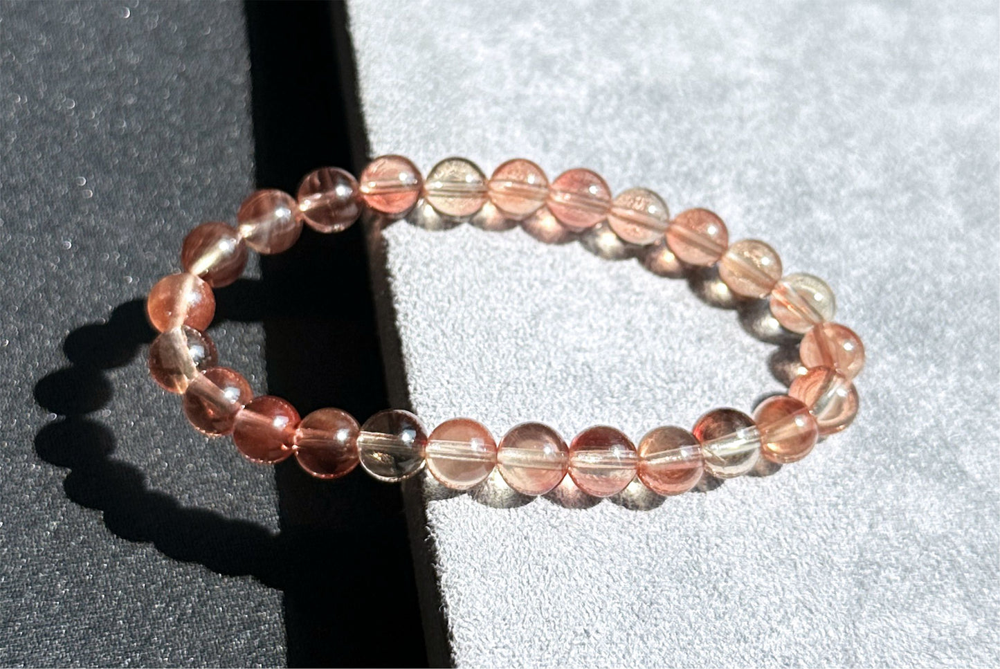 7.5mm+, Certified Natural Andesine labradorite bracelet, Andesine Bracelet, 天然安德森拉长石手串