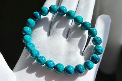 9mm+, Certified Natural Shattackite Bracelet, Blue Rare Untreated Shattackite Bracelet, 天然凤凰石手串