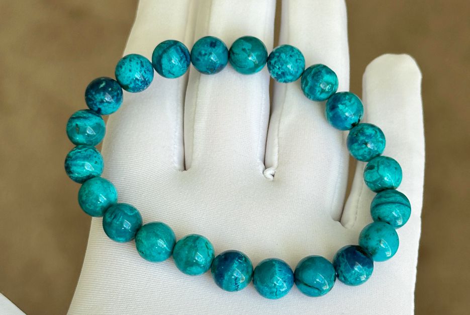 9mm+, Certified Natural Shattackite Bracelet, Blue Rare Untreated Shattackite Bracelet, 天然凤凰石手串