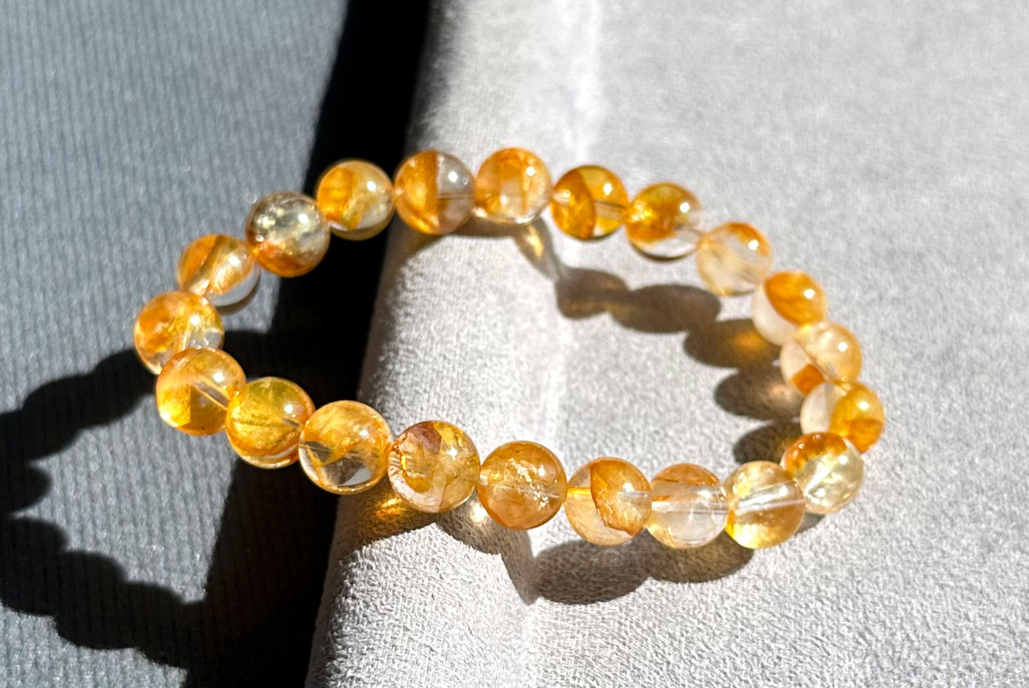 9mm, Natural Yellow Hematoid Quartz Bracelet, golden healer quartz bracelet, 天然黄胶花水晶手串