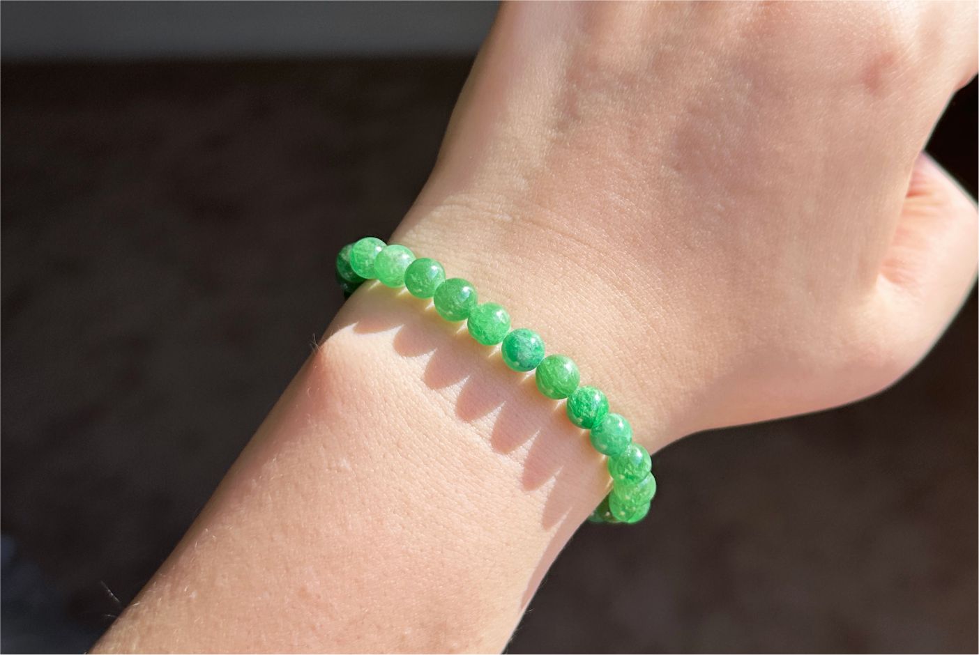 7mm+, Certified Natural Tsavorite Beads Bracelet, Rare Find Top Grade Natural Genuine Tsavorite Garnet Bracelet, 天然正色沙弗莱手串