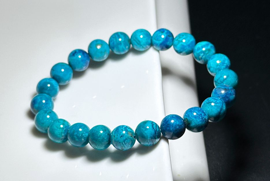 9mm+, Certified Natural Shattackite Bracelet, Blue Rare Untreated Shattackite Bracelet, 天然凤凰石手串