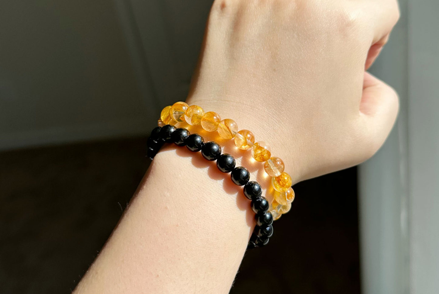 9mm, Natural Yellow Hematoid Quartz Bracelet, golden healer quartz bracelet, 天然黄胶花水晶手串