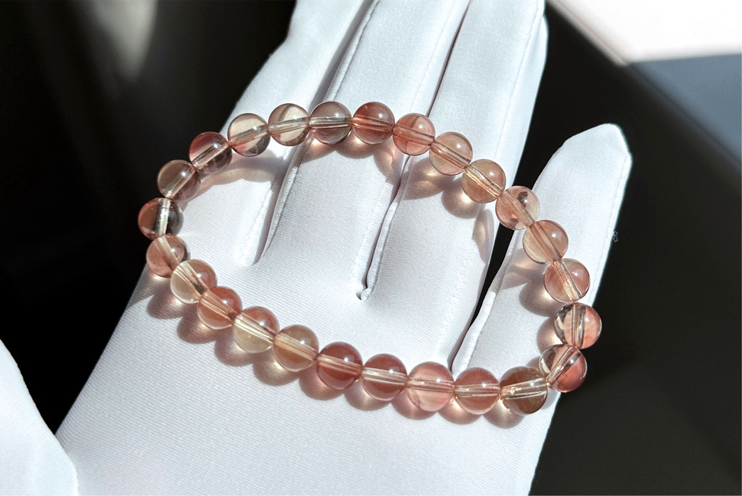 7.5mm+, Certified Natural Andesine labradorite bracelet, Andesine Bracelet, 天然安德森拉长石手串