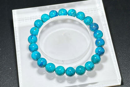 9mm+, Certified Natural Shattackite Bracelet, Blue Rare Untreated Shattackite Bracelet, 天然凤凰石手串