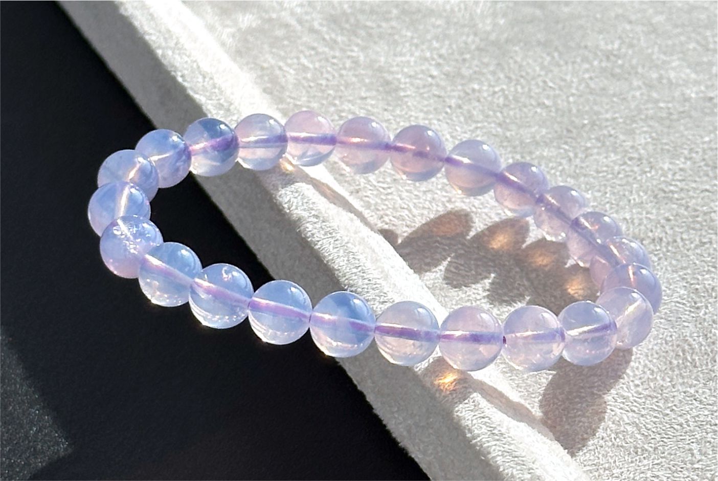 8mm, Certified Natural Lavender Moon Quartz Bracelet, Natural Lavender Quartz Bracelet,天然薰衣草紫玉晶手串