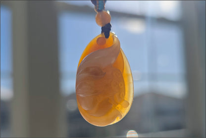 Certified Natural Sugar-White Jade Lotus Pendant | Hand-Carved Jade Jewelry | 天然糖白玉手工雕刻莲花吊坠