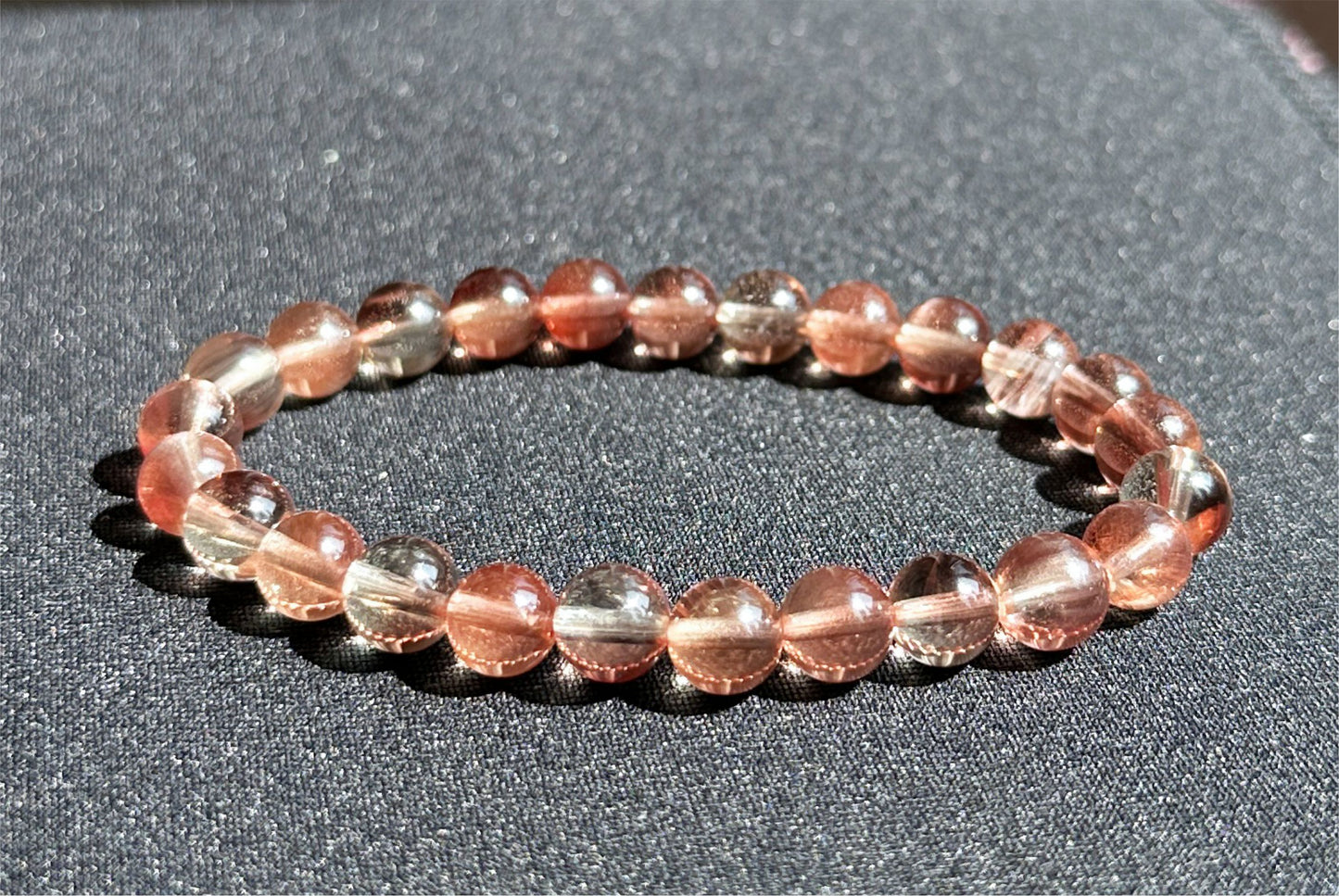 7.5mm+, Certified Natural Andesine labradorite bracelet, Andesine Bracelet, 天然安德森拉长石手串