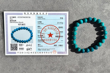 9mm+, Certified Natural Shattackite Bracelet, Blue Rare Untreated Shattackite Bracelet, 天然凤凰石手串