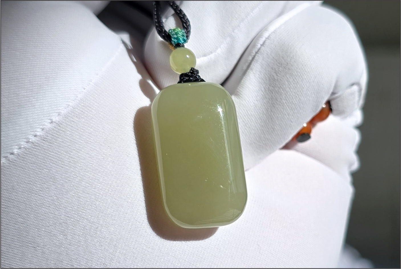 Certified Natural Yellowish-Green Nephrite Jade Wushi Pai Pendant | Peace Talisman | Small Plain Jade Pendant, 天然青黄玉无事牌吊坠
