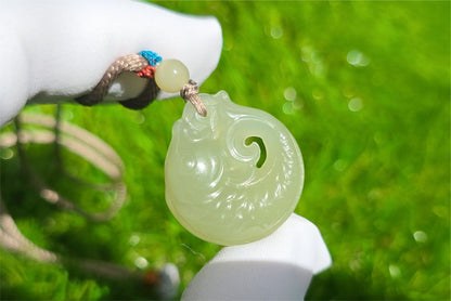 Certified Natural Qingshui Nephrite Jade Carved Koi Fish Pendant, 天然晴水和田玉雕刻锦鲤吊坠