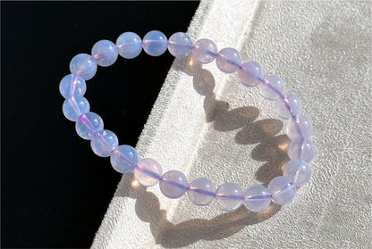 8mm, Certified Natural Lavender Moon Quartz Bracelet, Natural Lavender Quartz Bracelet,天然薰衣草紫玉晶手串