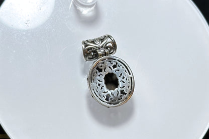 8x10, Natural High Grade Ammolite Stone Pendant Necklace, 925 Sterling Silver, Canada Natural Ammolite Pendant, 天然无拼接斑彩螺化石纯银吊坠