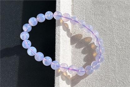 8mm, Certified Natural Lavender Moon Quartz Bracelet, Natural Lavender Quartz Bracelet,天然薰衣草紫玉晶手串