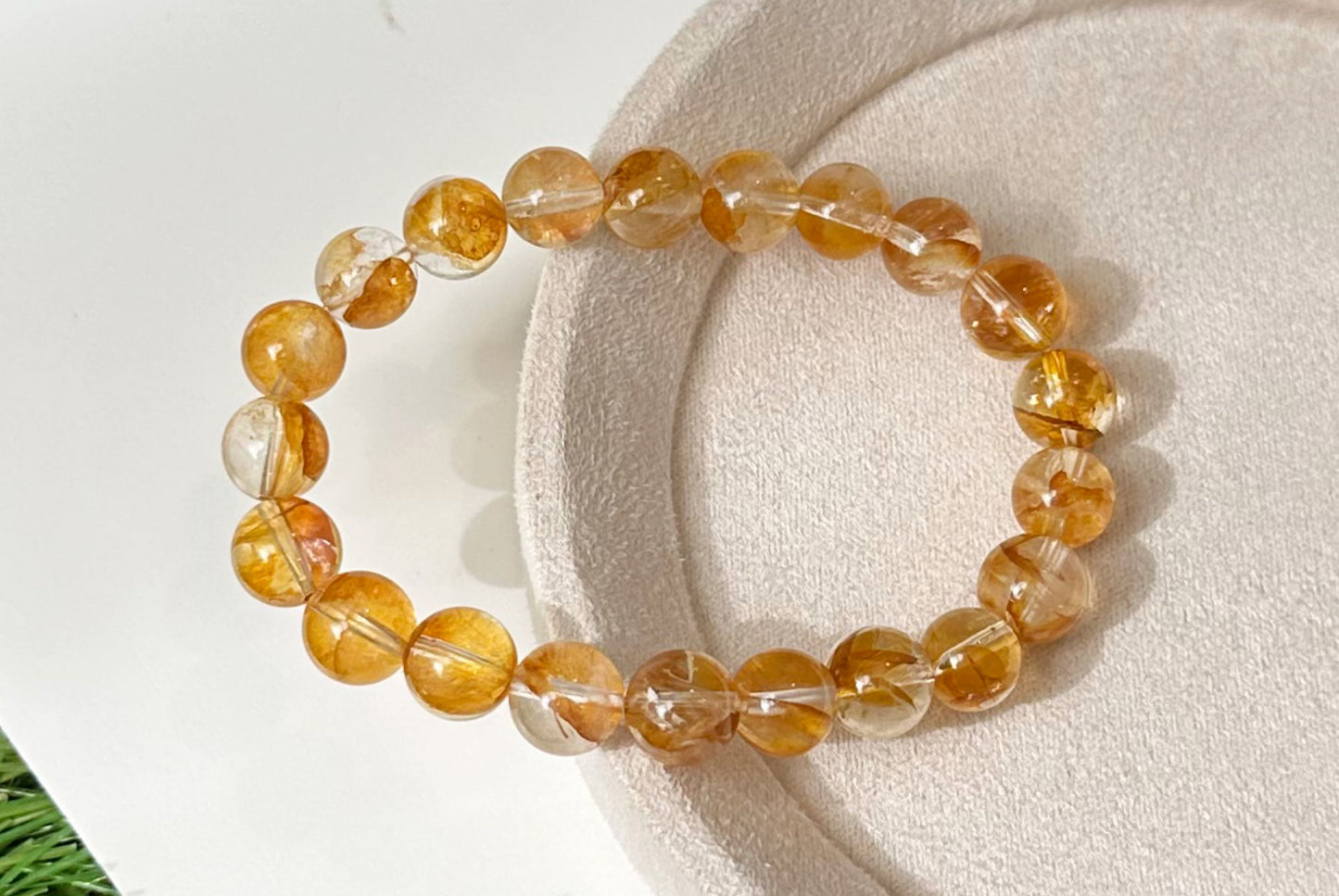9mm, Natural Yellow Hematoid Quartz Bracelet, golden healer quartz bracelet, 天然黄胶花水晶手串