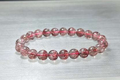 8.5mm+, Certified Natural Top Grade Red Super Seven Crystal Beads Bracelet, Seven 7 Lepidocrocite Quartz Bracelet, 天然收藏级红超七手串